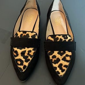 Franco Sarto Size 6.5 Suede Leopard Flats